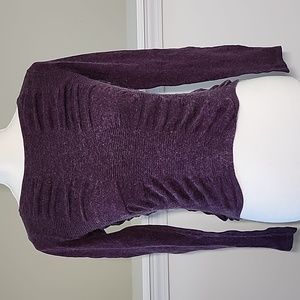 Y2K Sarsaparilla Purple Cropped Soft Cozy Stretchy Sweater Medium